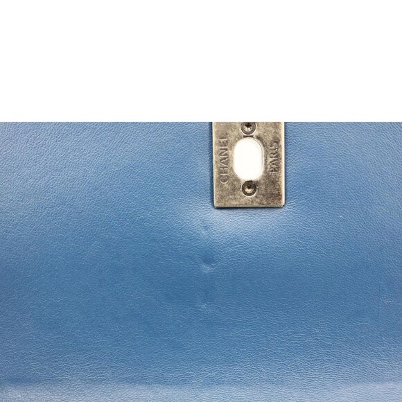 Chanel  Coco Handle Flap Python Leather Shoulder Bag Blue - Picture 10 of 11